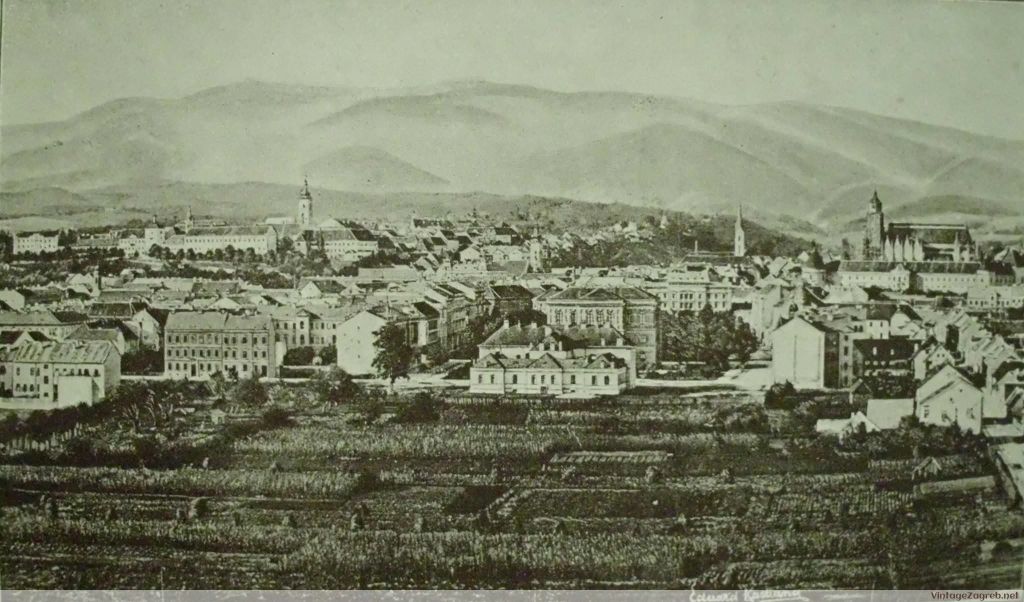 Panorama Zagreba oko 1880. godine
